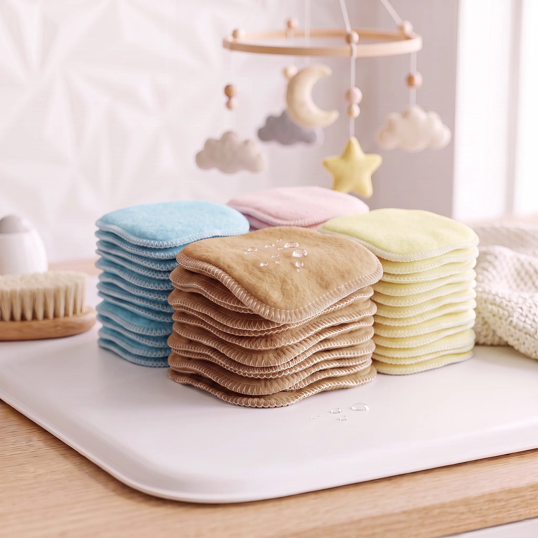 40 lingettes lavables bébé en bambou – Naissance