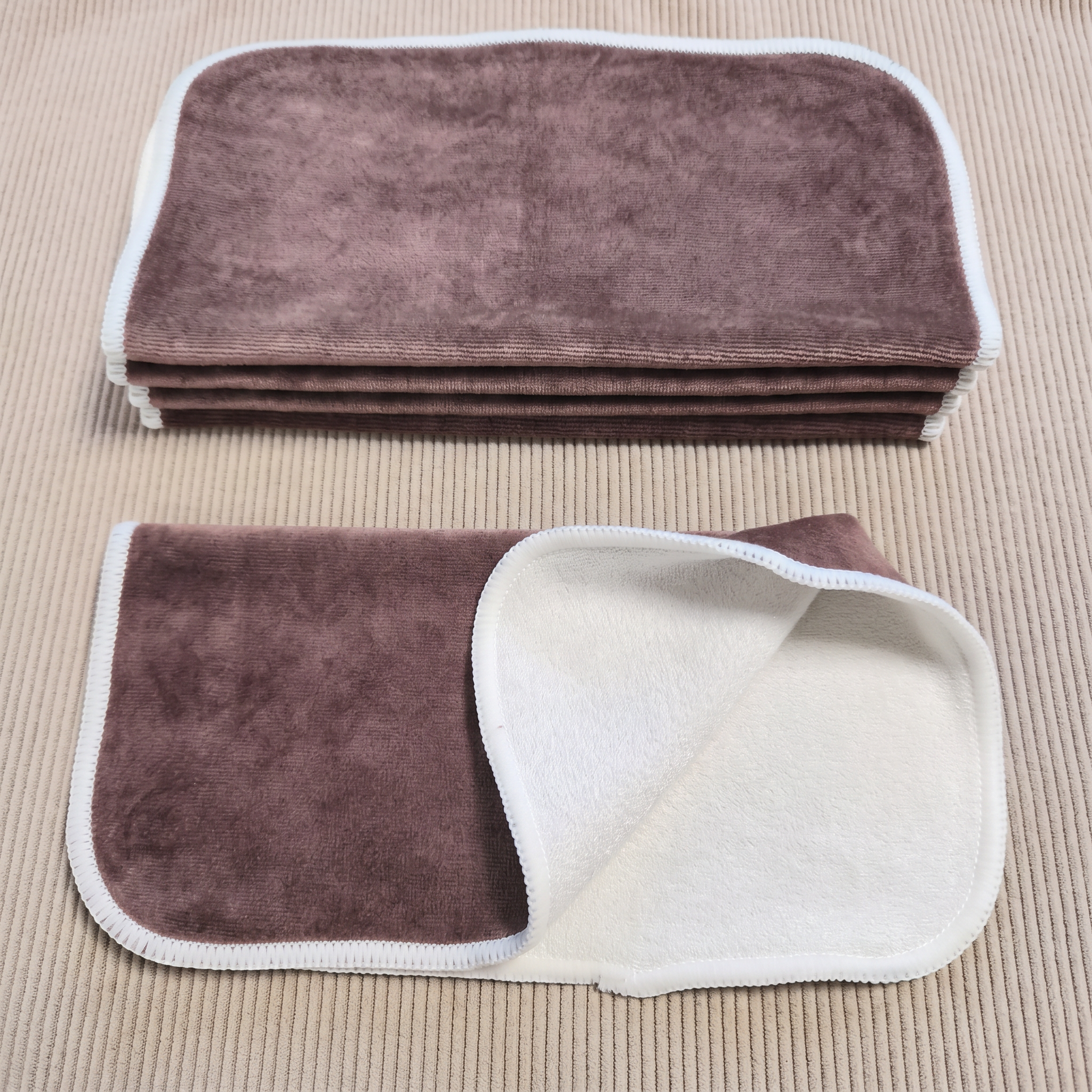 5 grandes lingettes lavables - Velours et pulpe de bambou – Coloris au choix – Image 6