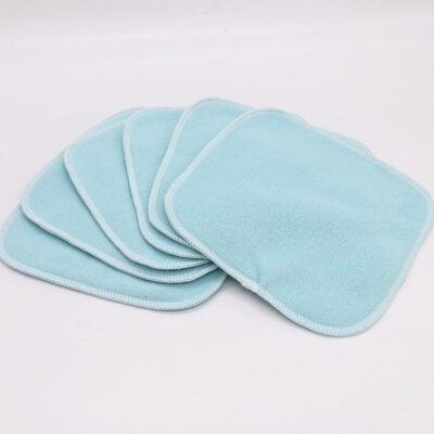 6 grandes lingettes lavables bébé en bambou Double épaisseur – Opaline