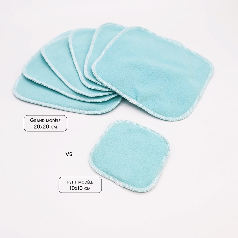 6 grandes lingettes lavables bébé en bambou Double épaisseur – Opaline – Image 5