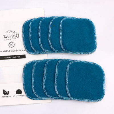 40 lingettes lavables en bambou – Douces et épaisses – coloris au choix