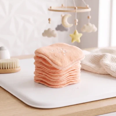 10 lingettes lavables bébé en bambou – Coloris au choix