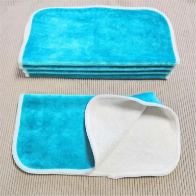5 grandes lingettes lavables – Velours et pulpe de bambou – Coloris au choix
