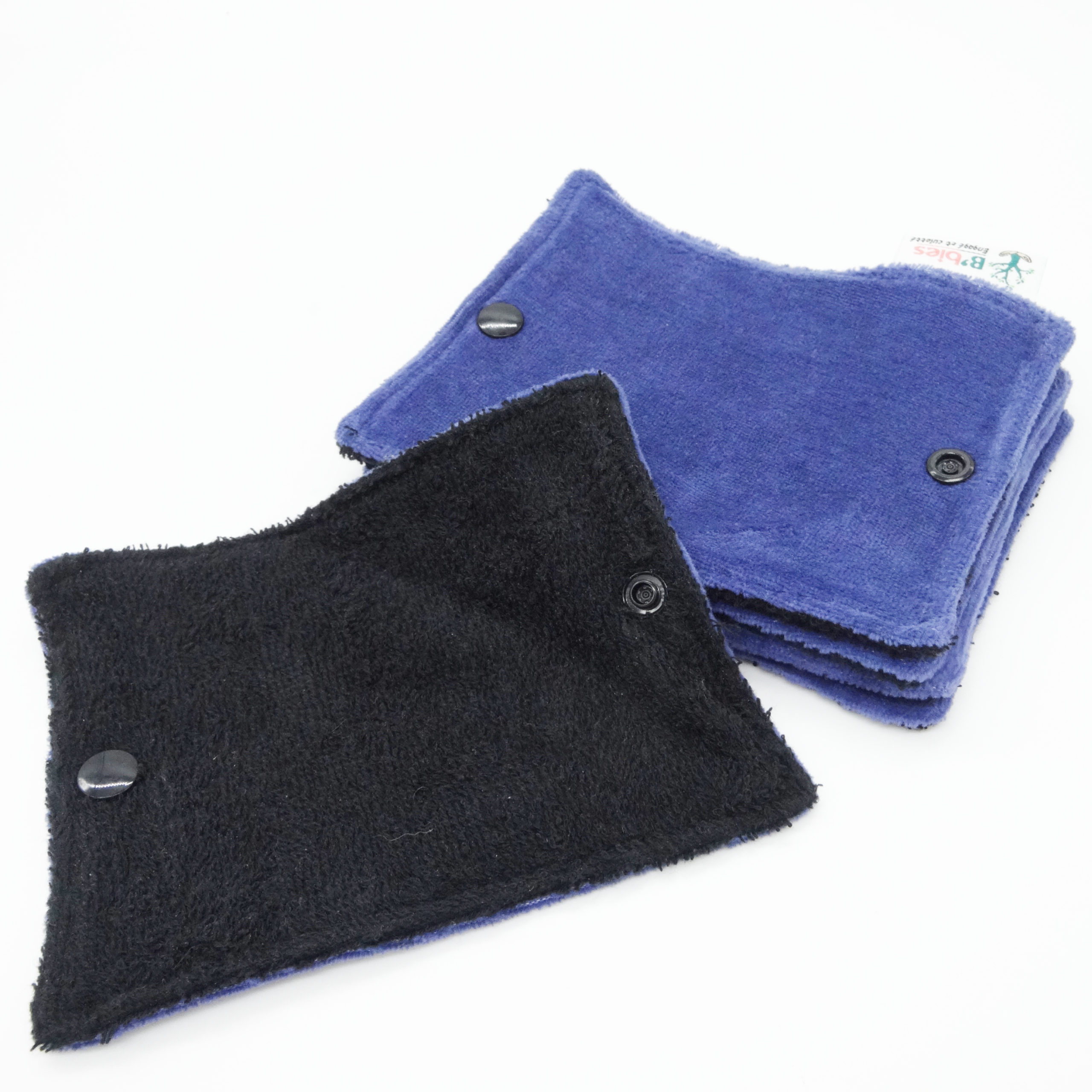 Papier toilette lavable - 5 rectangles - Bleu nuit – Image 2