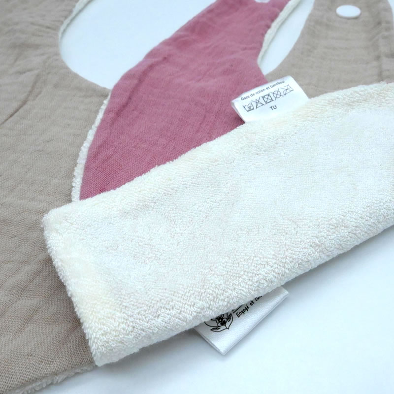 Lot de 2 bavoirs bandanas, idéal salive poussée dentaire - Gaze de coton et bambou - A choisir – Image 3