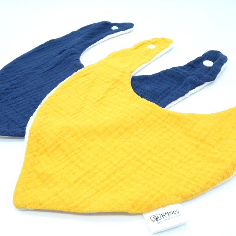 Lot de 6 bavoirs bandanas, idéal salive poussée dentaire - Gaze de coton et bambou - A choisir – Image 9
