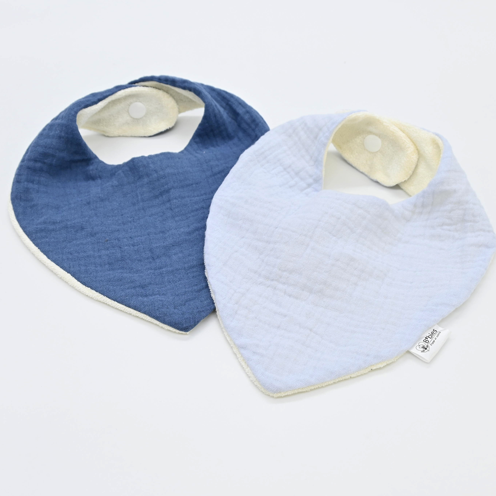 Lot de 6 bavoirs bandanas, idéal salive poussée dentaire - Gaze de coton et bambou - A choisir – Image 18
