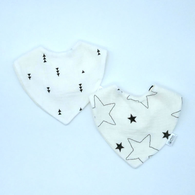 Lot de 6 bavoirs bandanas, idéal salive poussée dentaire - Gaze de coton et bambou - A choisir – Image 15