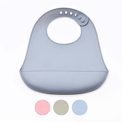 Bavoir en silicone avec récupérateur – coloris au choix