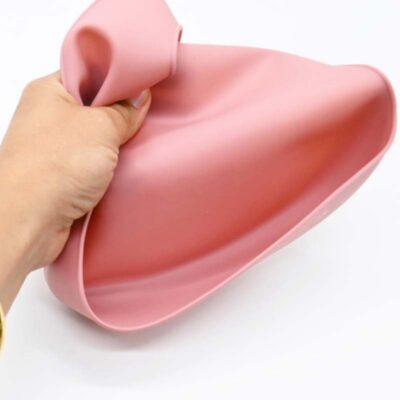 Bavoir en silicone avec récupérateur – Rose