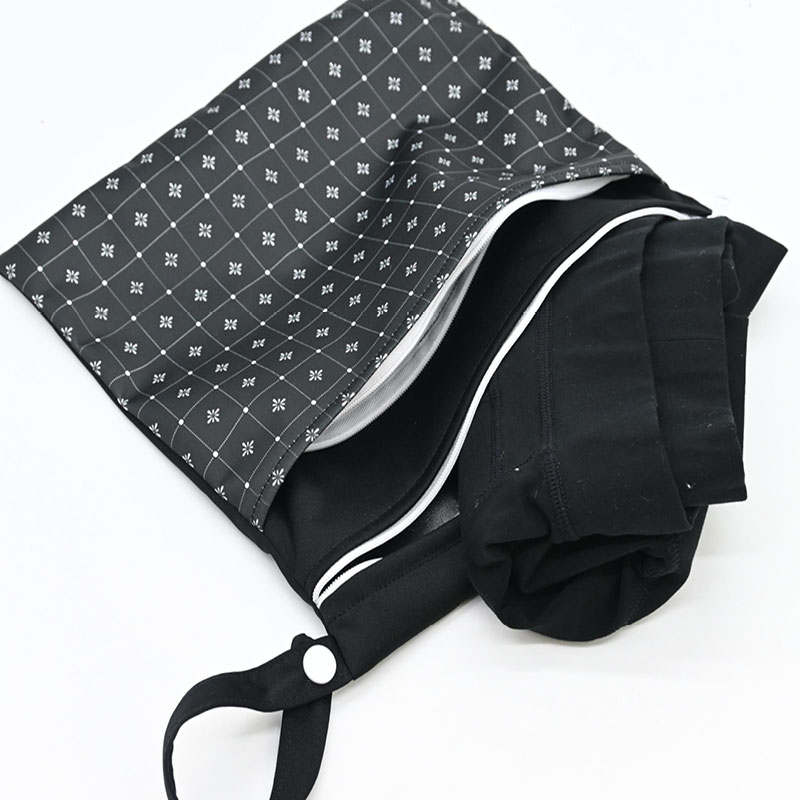 Pochette double (transport culotte menstruelle / serviette lavable) – Carreaux d'antan – Image 2