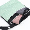 Pochette double (transport culotte menstruelle / serviette lavable) –  Asanoha Amande