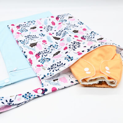 2 Sacs (M) zippés imperméables (Capacité 8-10 couches lavables) –  Ciel et Baies