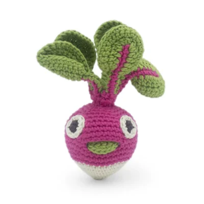 Hochet pour bébé en coton – Radis – Muym Veggy Toys