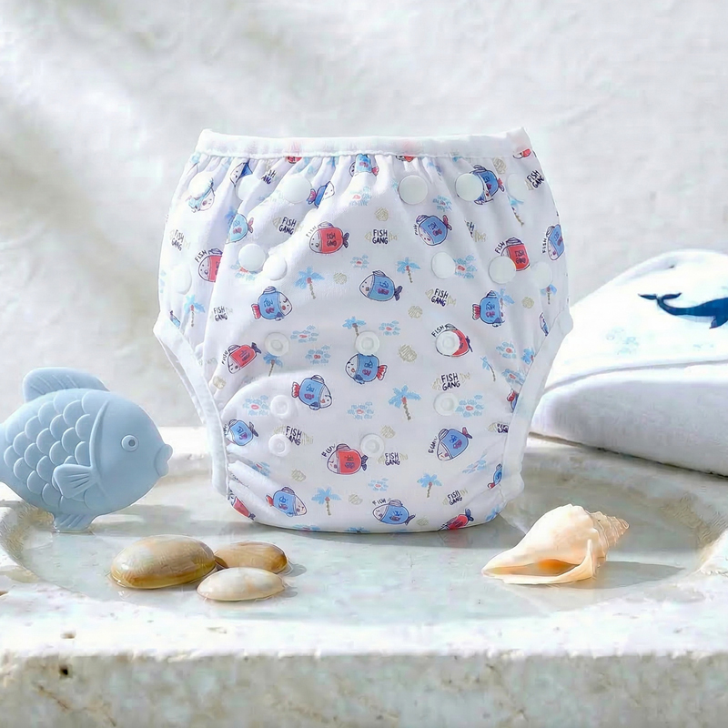 Couche de bain lavable – Gang de Poissons