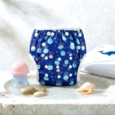 Couche de bain lavable – Méduses des abîmes