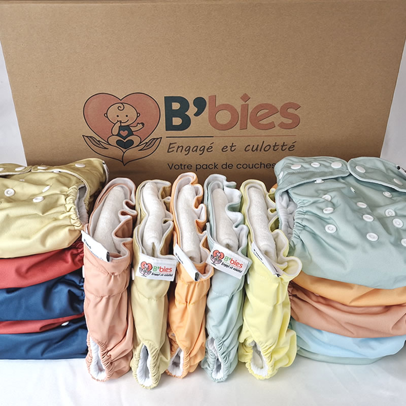 lot 25 couches lavables (inclus 25 inserts), modèle Tout-en-un (TE1) à séchage rapide – Image 6