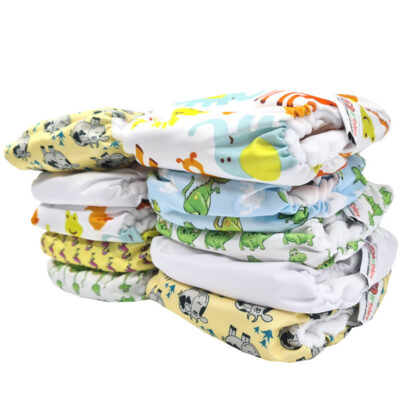 Lot 5 couches naissance lavables – poids plume 2 à 5 kilos
