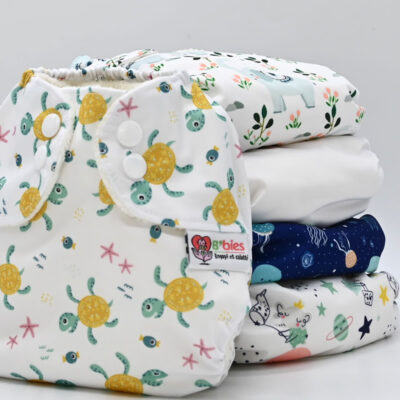 Lot 10 couches naissance lavables – poids plume 2 à 5 kilos