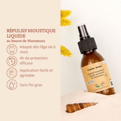 Répulsif anti-moustique liquide au beurre de murumuru – Comme Avant – Dès 6 mois