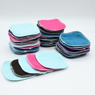 40 lingettes lavables en bambou – Douces et épaisses – coloris au choix
