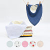 Lot de 6 bavoirs bandanas, idéal salive poussée dentaire - Gaze de coton et bambou - A choisir
