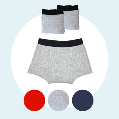 3 boxers absorbants fuites urinaires | 3 à 14 ans – couleurs au choix