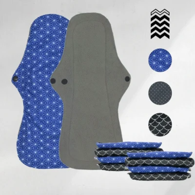 10 serviettes hygiéniques lavables (Gamme L) – Flux extra fort – Mypads