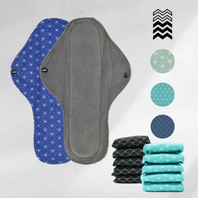 10 serviettes lavables (Gamme M) – Flux moyen à fort  – Mypads