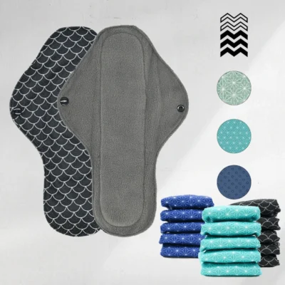 15 serviettes lavables (Gamme M) – Flux moyen à fort – Mypads