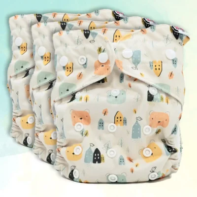 2 Couche lavable Te1 (Tout en Un) – L&rsquo;ours anglais + 1 offerte