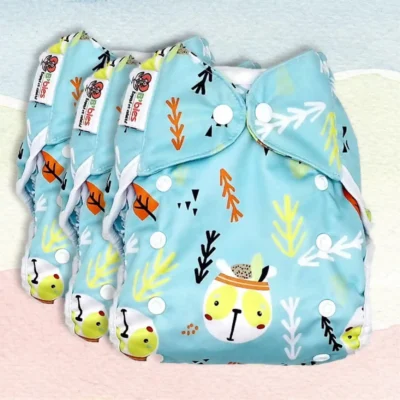 2 couches lavables Te2 (Tout en Deux) bambou – Petit Sioux + 1 offerte