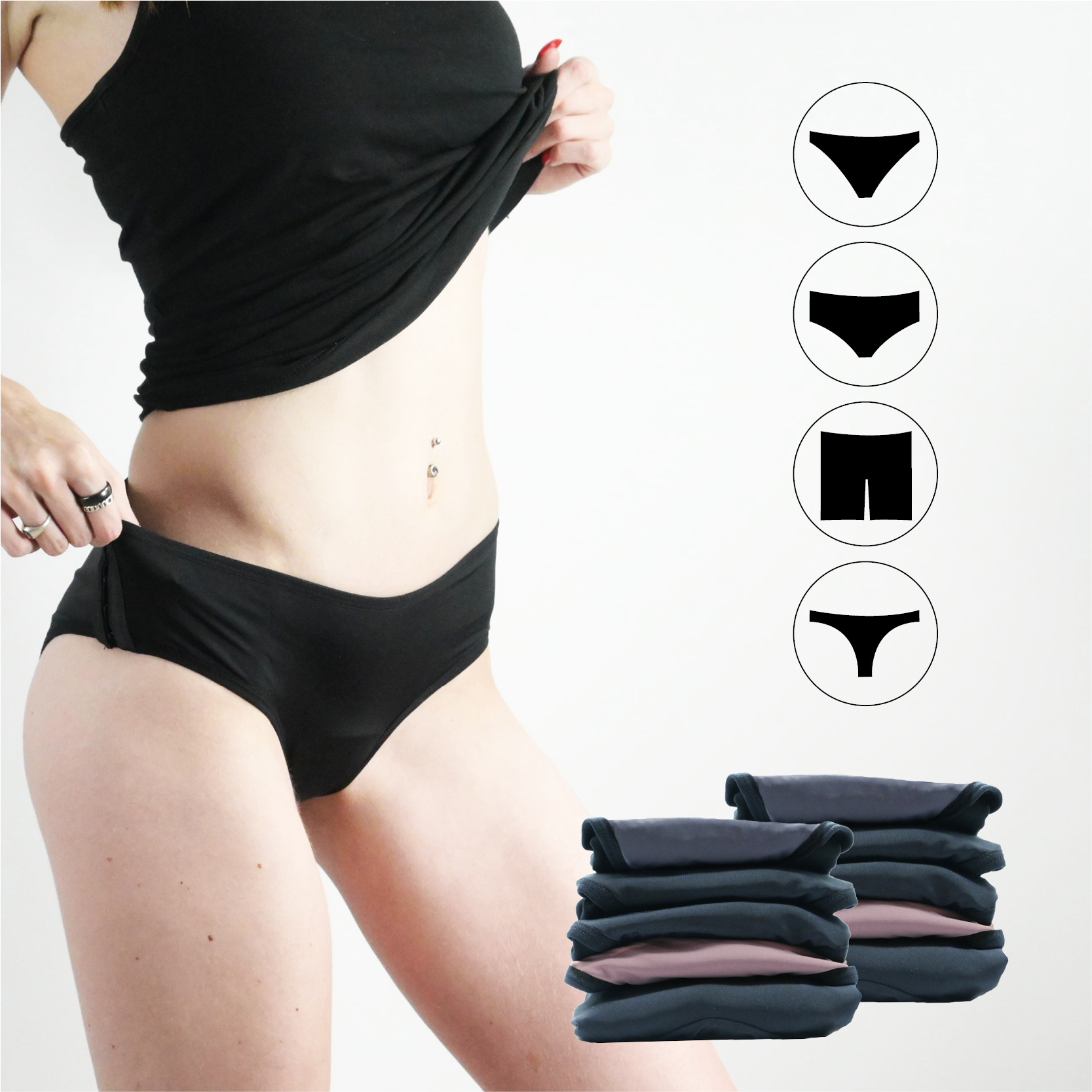 Pack 10 culottes menstruelles au choix - taille 34 à 54