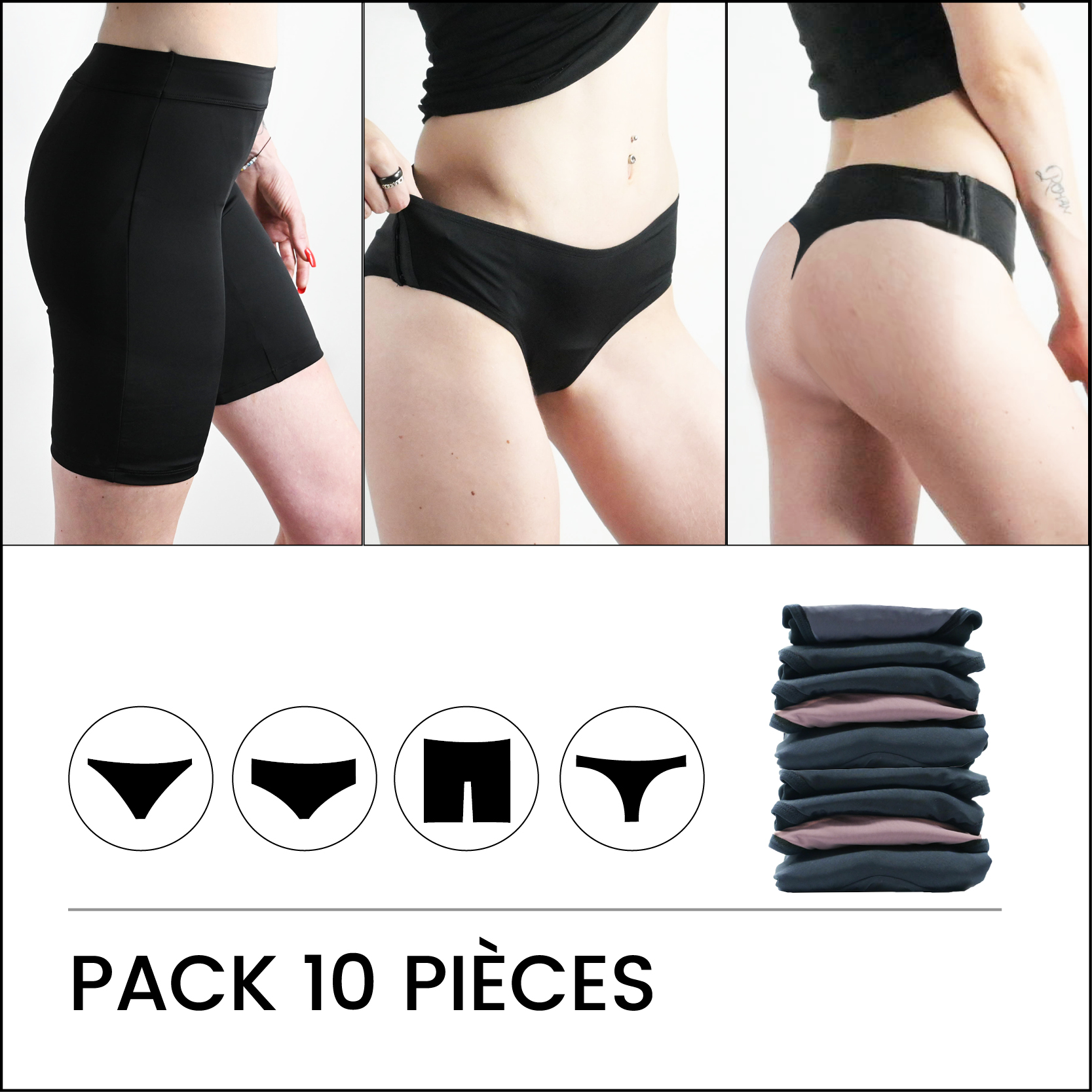 Pack 10 culottes menstruelles au choix - taille 34 à 54 – Image 5