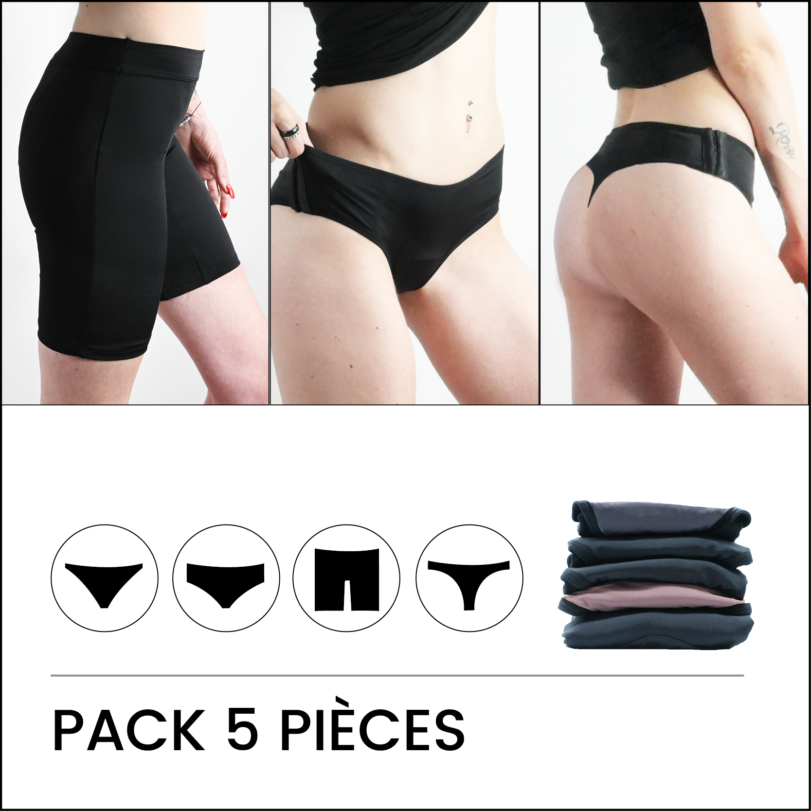 Pack 5 culottes menstruelles au choix - taille 34 à 54 – Image 8