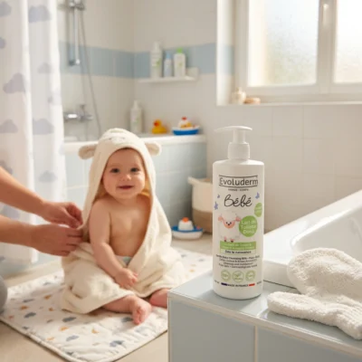 Lait de toilette bébé – visage/corps – (500ml) – Evoluderm