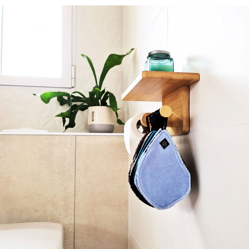 Papier toilette lavable - 5 Feuilles - Bleu de provence – Image 4
