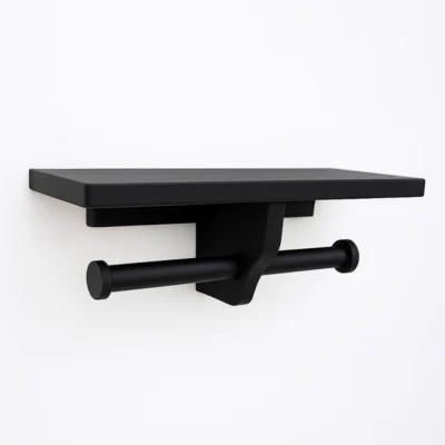 Porte papier toilette double – Noir mat