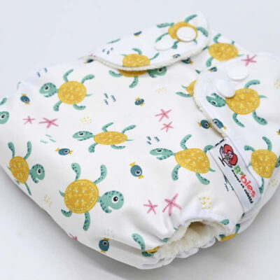 Couche lavable naissance – 2 à 5 kilos – Samy la tortue