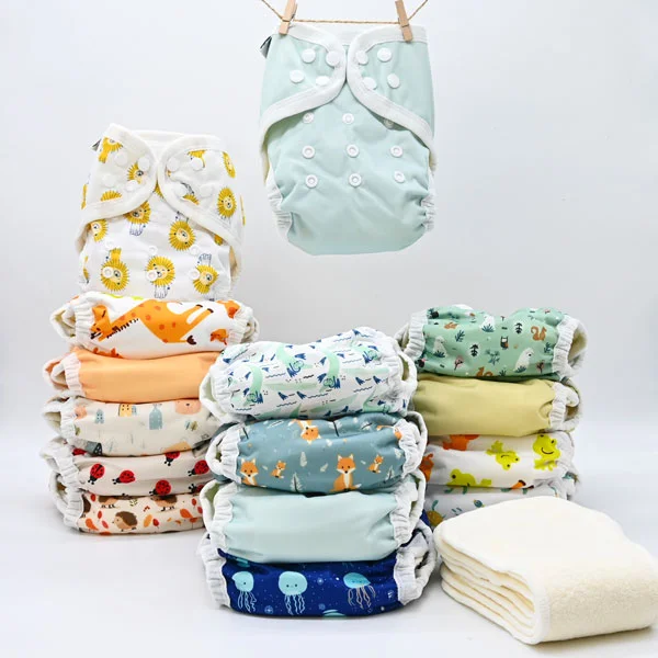 Lot 15 couches lavables Tout en un (TE1) - Bambou