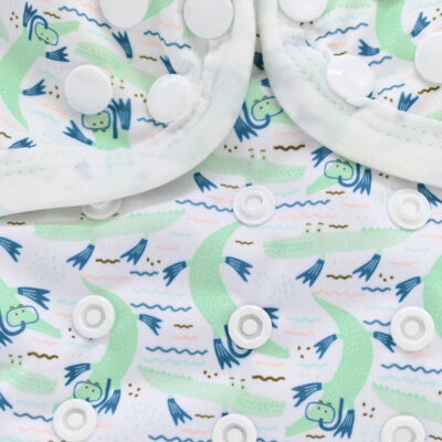 Couche lavable Te1 (Tout en Un) Bambou – Croco en RTT