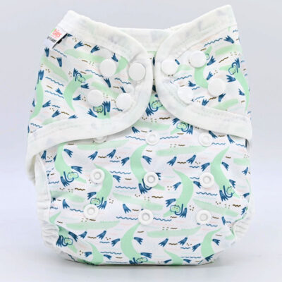 Couche lavable Te1 (Tout en Un) Bambou – Croco en RTT