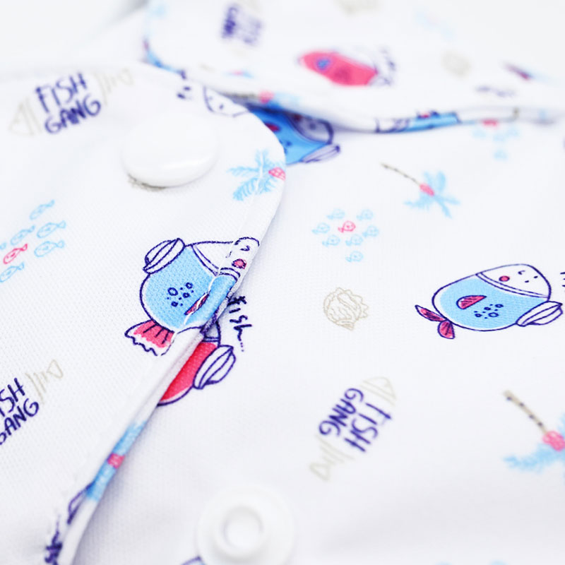 Couche lavable Te2 (Tout en Deux) bambou – Gang de poissons – Image 3