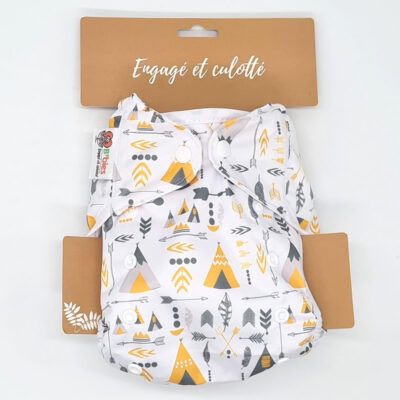 Couche lavable Te2 (Tout en Deux) bambou – Tipi (Pressions)