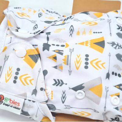 Couche lavable Te2 (Tout en Deux) bambou – Tipi (Pressions)