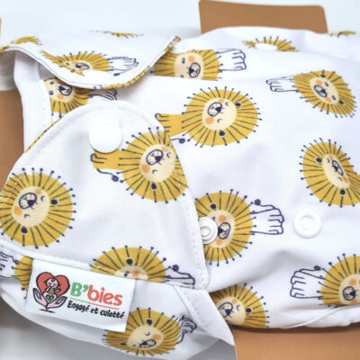 Couche lavable Te2 (Tout en Deux) bambou – Lion (Pressions)