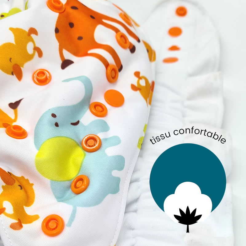 Couche lavable Te1 (Tout en Un) – Éléphant Tendresse – Image 11