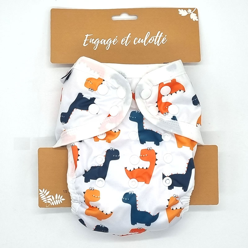 Couche lavable Te1 (Tout en Un) Bambou - T-Rex