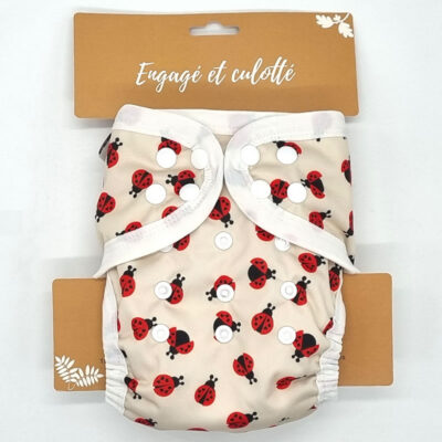 Couche lavable Te1 (Tout en Un) Bambou –Coccinelles