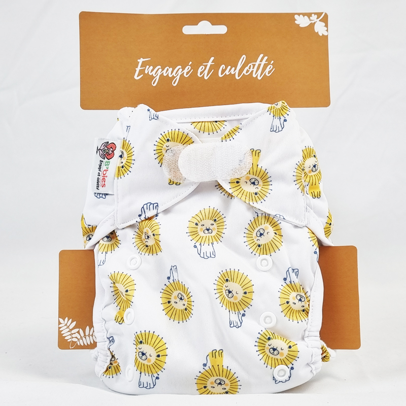 Couche lavable Te2 (Tout en Deux) bambou – Lion (Velcro)